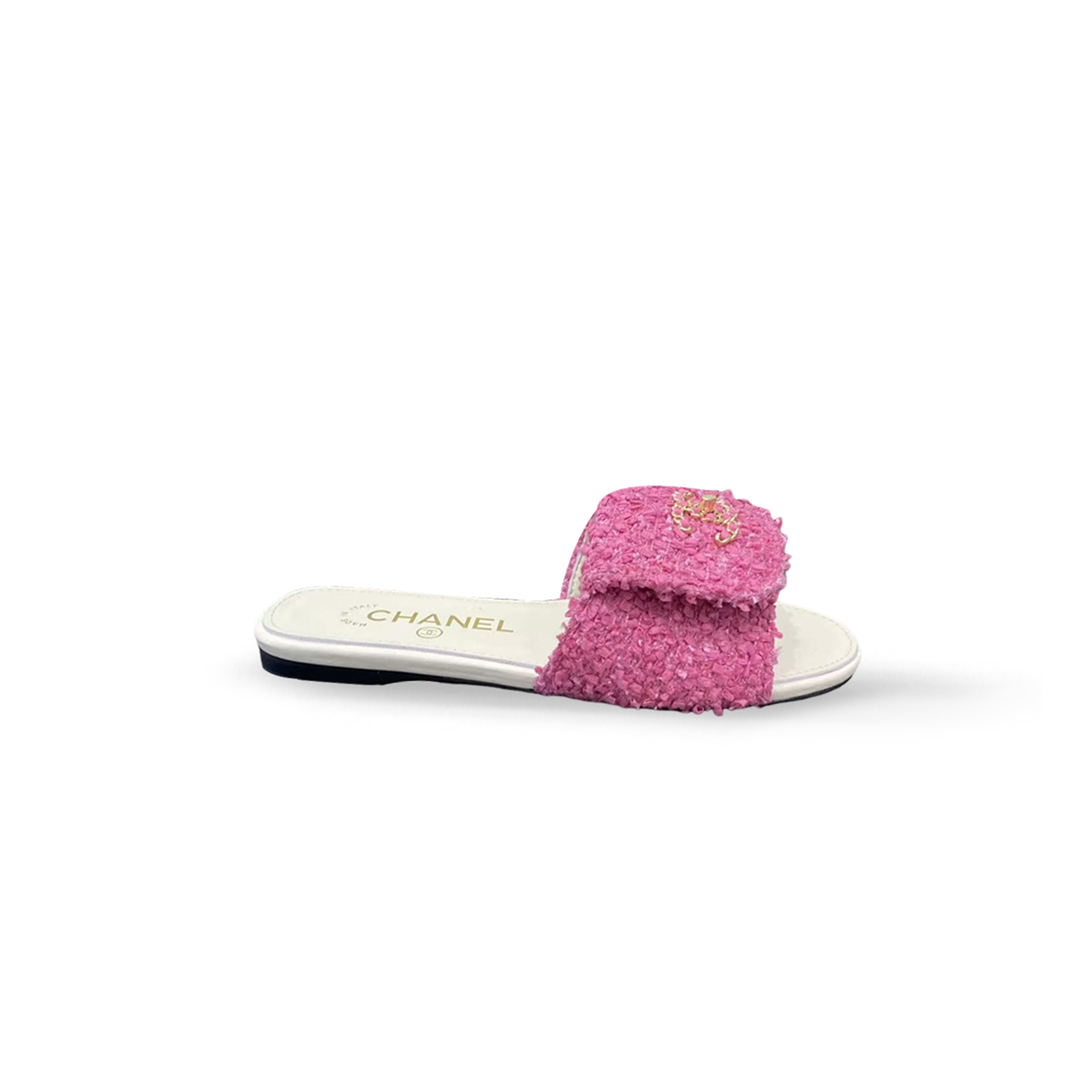 Ch**el cc woven slippers light pink